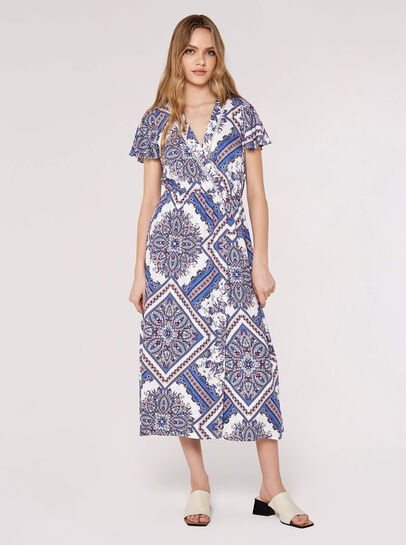 Scarf Print Midaxi Dress