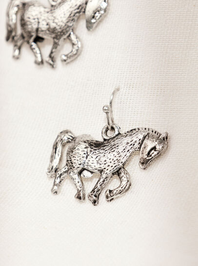 Silver Tone Horse Hook Earrings