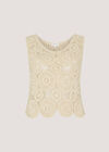 Crochet Circles Crop Top, Stone, large