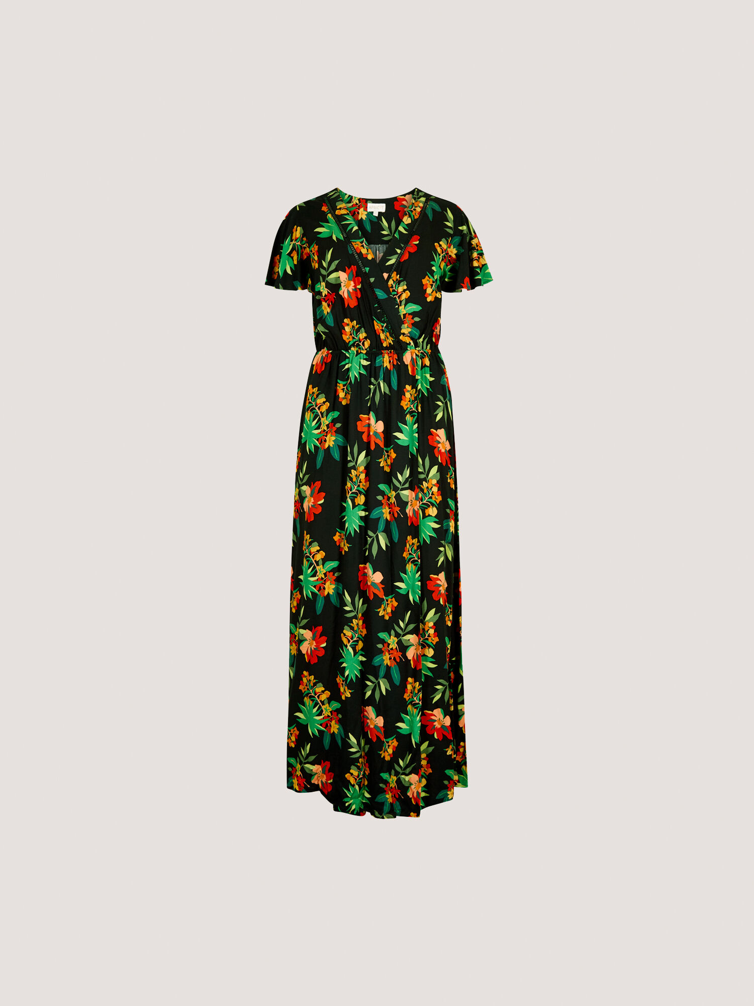 Tropical Print Wrap Maxi Dress | Apricot Clothing