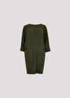 Ribbed Knit Cocoon Mini Dress, Green, large