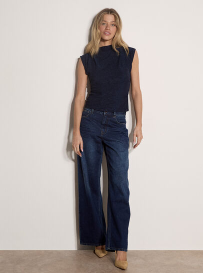 Ruched Shimmer Top