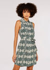 Ikat Shirt Mini Dress, Green, large