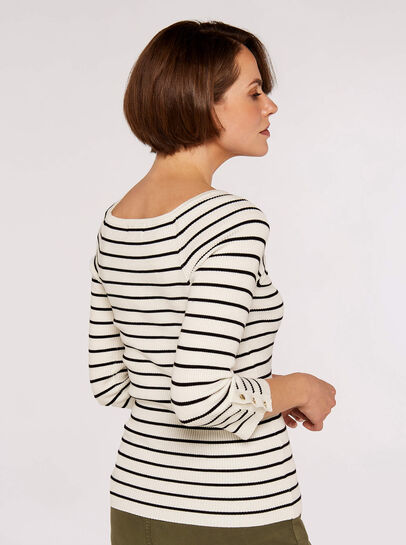  Stripe Ribbed Jumper