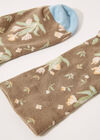 Floral Socks, Stone, large