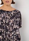 Abstract Brushstroke Woven Top, Dark Grey - Charcoal, large