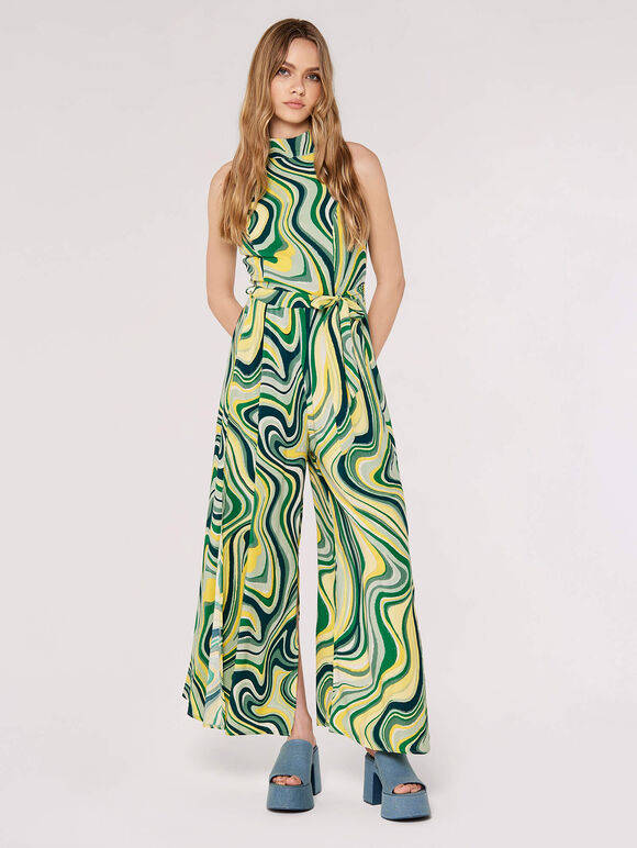 Retro Wave Jumpsuit, Green, large
