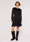 Mini Star Lurex Dress, Black, large