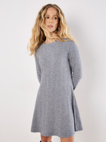 Waffle Knit Swing Mini Dress