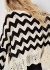 Chevron Scallop Boarder Jumper, Cream, large