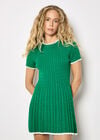 Cable Knit Skater Mini Dress, Green, large
