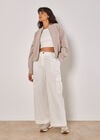 Wide Leg Chino Trousers, Cream, large