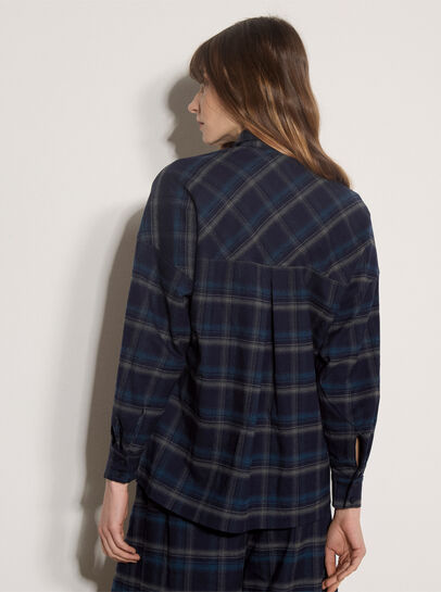 Oversized Check Print Shirt