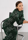 Floral Knitted Midi Dress, Green, large