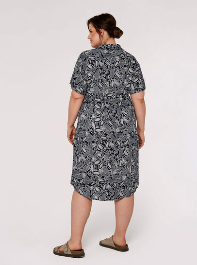 Curve Paisley Shirt Midi Dress