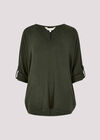 Soft Touch Oversized Batwing Top, Khaki, large