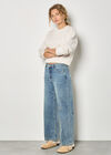 Waffle Rib Knit Soft Jumper, Stone, large