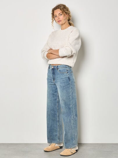 Waffle Rib Knit Soft Jumper