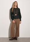 Snakeskin Chiffon Blouse, Green, large