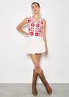 Crochet Squares Vest Top, Red, large