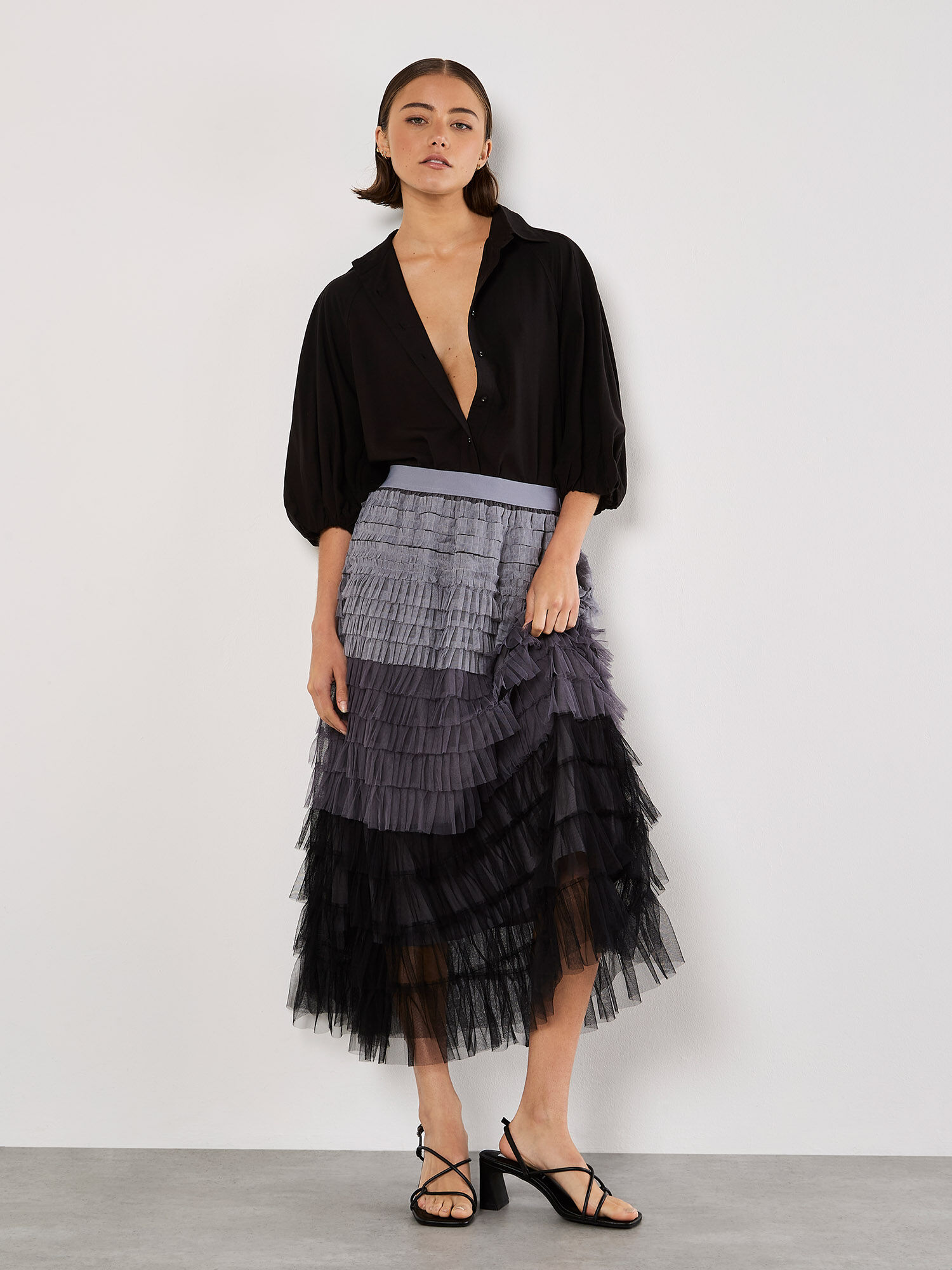 Ombre Tulle Midaxi Skirt | Apricot Clothing
