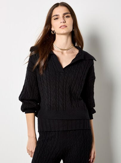 Twisted Cable Knit Crop Jumper