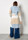 Colour Block Belted Coatigan, Stone, large