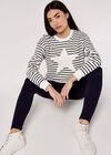 Star Stripe Sweatshirt, Cream, large