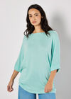 Soft Touch Batwing Top, Aqua - Turquoise, large