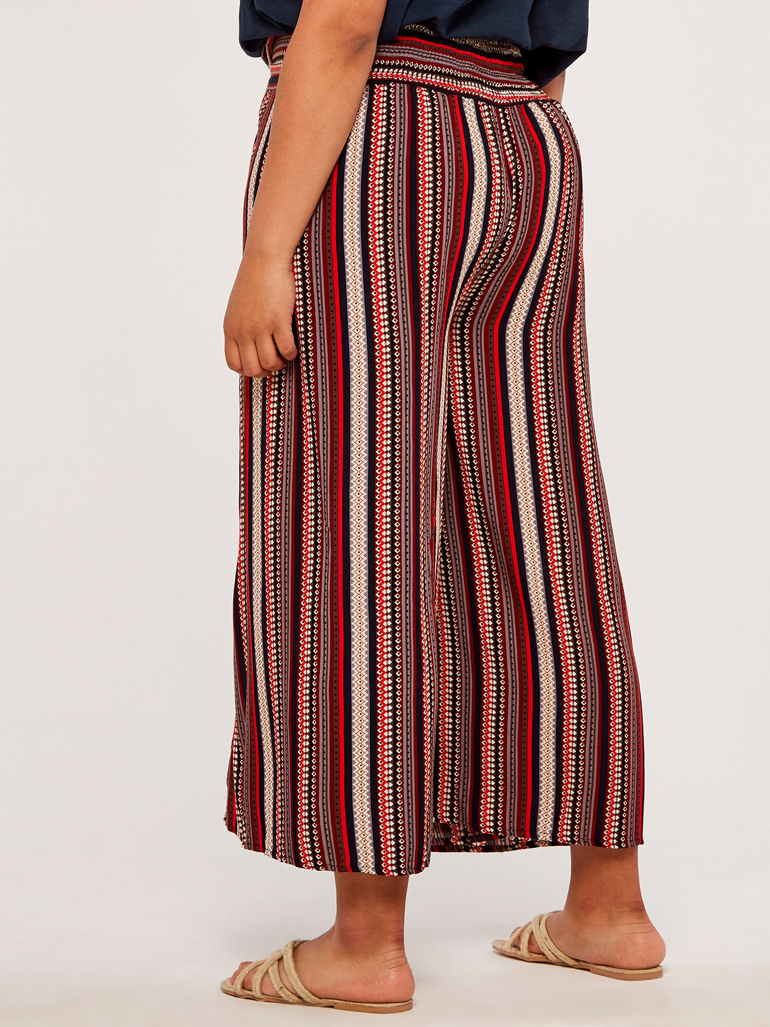 Curve Tribal Wrap Palazzo Trousers Apricot Clothing