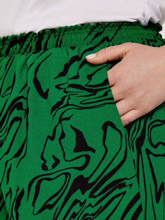 Curve Waves Waist Culottes, Green, large