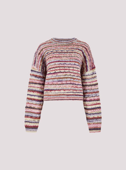 Multicoloured Stripe Aran Jumper