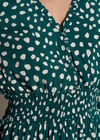 Irregular Spot Crepe Mini Dress, Teal, large