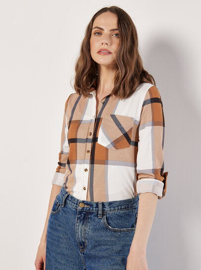 Lightweight Sherpa Lined Check Shacket