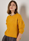 Patchwork Popcorn Jumper, Mustard, large