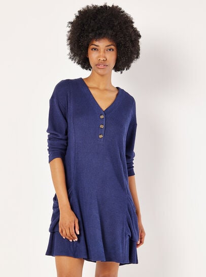 Soft Touch Rib Knit Mini Dress