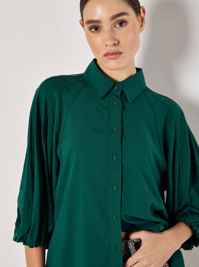 Seam Detail Puff Sleeve Shirt
