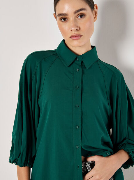 Seam Detail Puff Sleeve Shirt