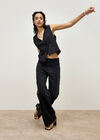 Elisa Wide Leg Jeans, Black, large