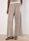 Mini Dogtooth Soft Wide Leg Trousers, Stone, large