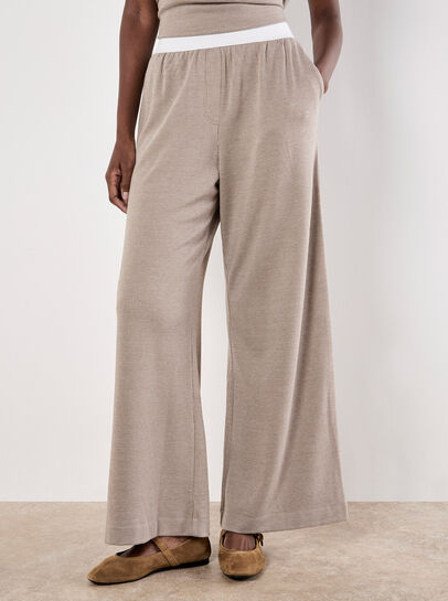 Mini Dogtooth Soft Wide Leg Trousers