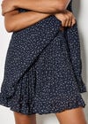 Spot Chiffon Plisse Mini Shorts, Navy, large