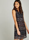 Ditsy Kaleidoscope Lace Dress, Black, large