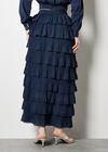 Plisse Ruffle Tier Maxi Skirt, Navy, large