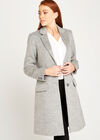 Grey Brushed Wool Blend Coat, Grey, large