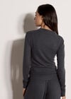 Side Ruched Soft-Touch Top, Dark Grey/Charcoal, large