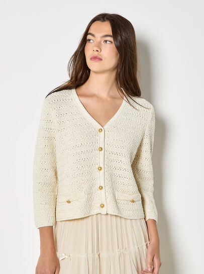Shimmer Cotton Cardigan