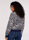 Bright Zebra Chunky Knit Jumper, Gris, grand