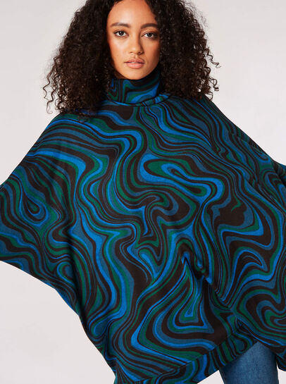 Oversized Batwing Swirl Knit Top