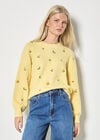 Embroidered Lemon Jumper, Yellow, large